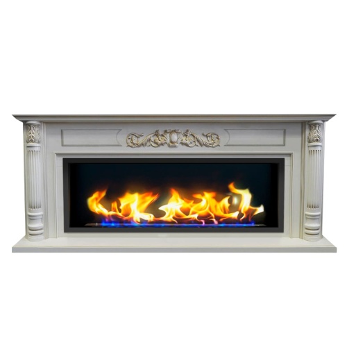 Биокамин в линейном портале "Русский огонь" Оксфорд с защитным и декоративным стеклом