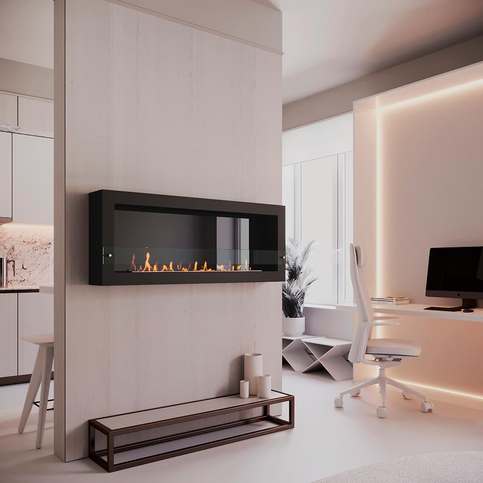 Биокамин SteelHeat WALL ONE 1400 черный по цене 55 020 руб.