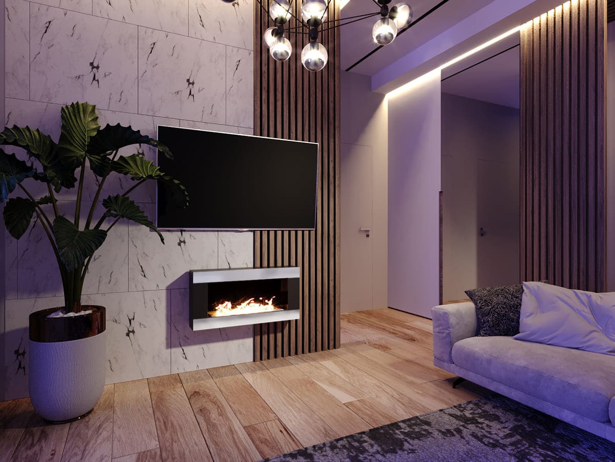 Биокамин "Русский огонь" Модерн 800N настенный с защитным и декоративным стеклом по цене 27 110 руб.