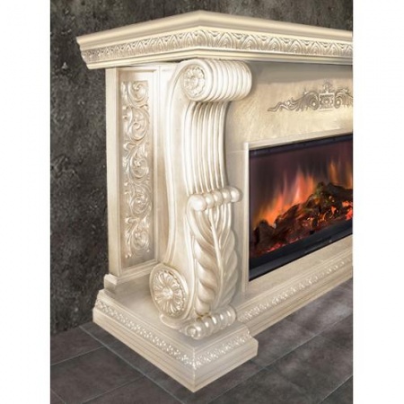 Электрокамин «Сенатор» (светлый мрамор)+Premier S86 Электрокамин «Сенатор» (светлый мрамор)+Premier S86