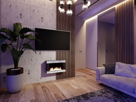 Биокамин "Русский огонь" Модерн 650N настенный с защитным стеклом по цене 29 350 руб.