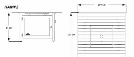 Стол-камин газовый NapoLEOn Hampton 107х107 см