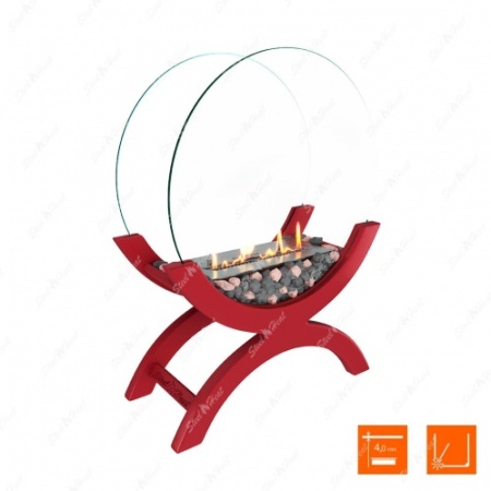 Биокамин напольный SteelHeat WOOD 500 красный по цене 42 900 руб.